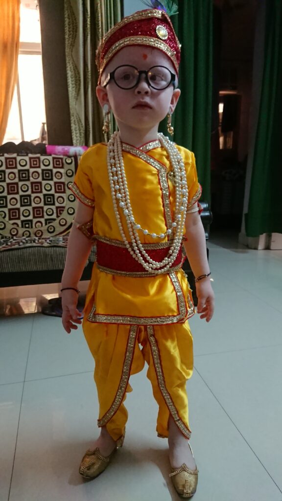 ambar gupta dressed as krishna